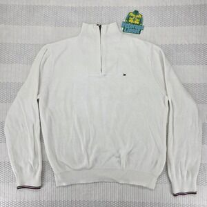 Tommy Hilfiger Quarter Zip Sweatshirt Mens XL Vintage 90s Fleece Pullover